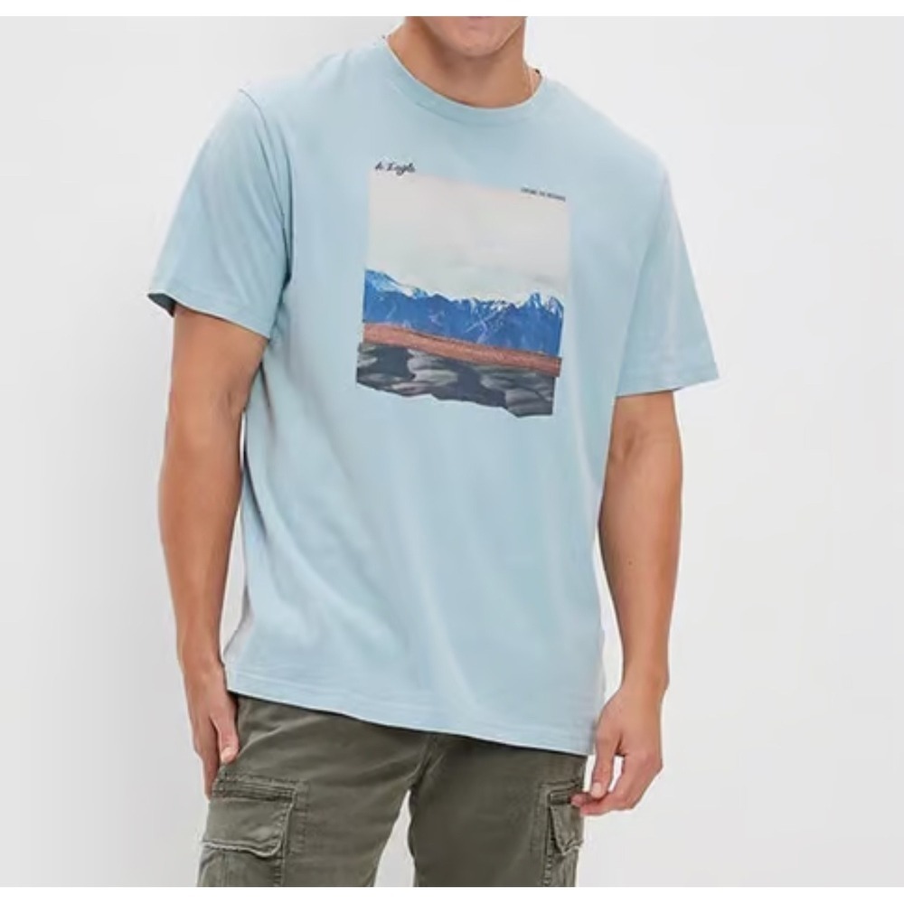American Eagle Graphic T-Shirt Explore Outdoors‎ Short Sleeve Tee Size S